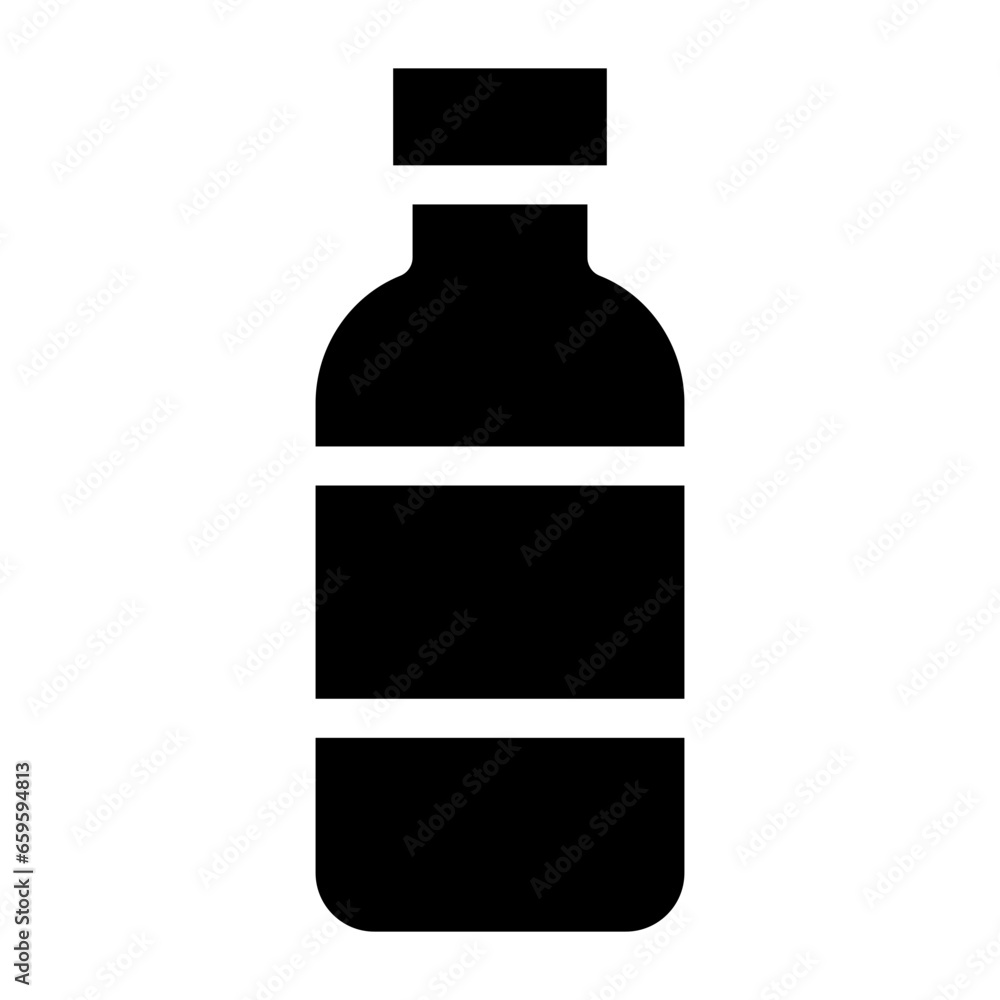 Sticker solid water bottle icon