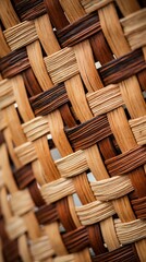 Detailed shot of a weave pattern in a handcrafted basket.