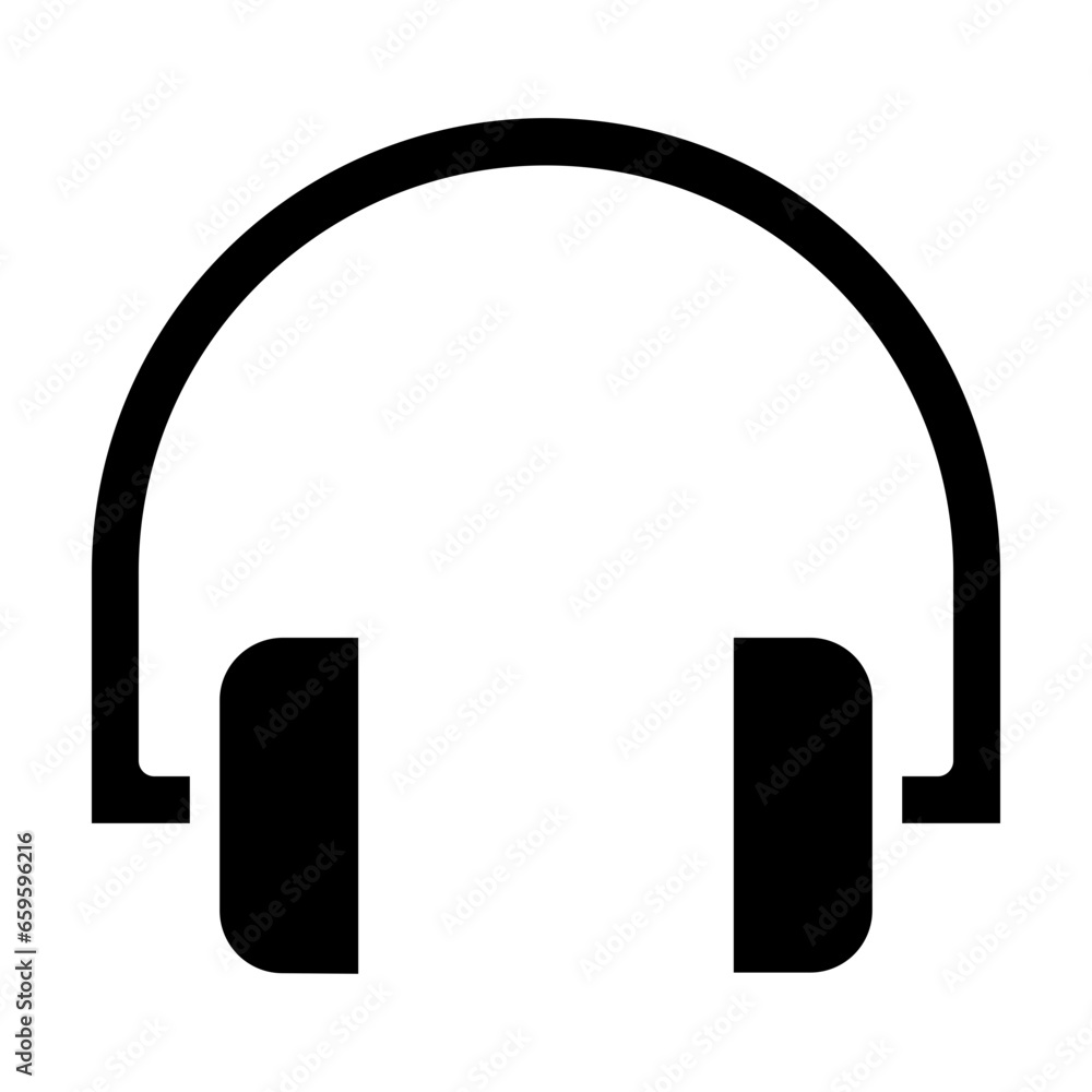 Sticker solid headphones icon