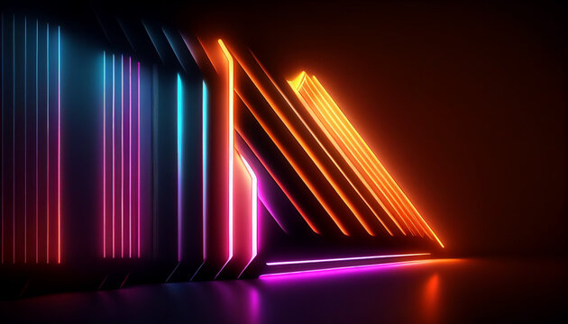 Abstract cool stylish trendy Neon background wallpaper background Ai generated image