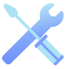 Crossed screwdriver and wrench icon, vector illustration flat style design. Generative AI
