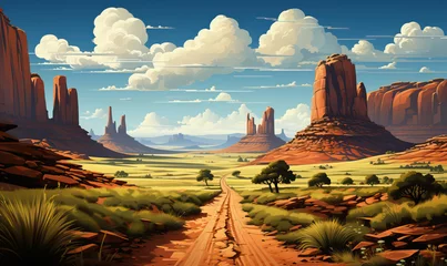 Foto op Plexiglas Incredible colorful natural landscapes of Monument Valley. © Andreas