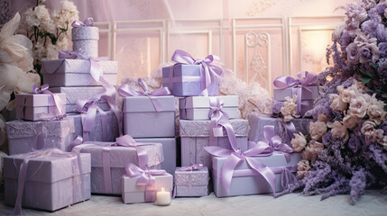 Romantic Gift Boxes with Lace and Soft Lavender