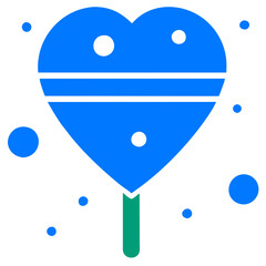 Heart shaped lollipop icon, vector illustration. Flat design style AI Generated