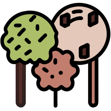 Ice cream icon, Ice cream related vector illustration on white background. Generative AI