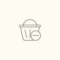 Minus Shopping Basket Icon - Remove Item from Basket, Subtract, Delete - E-commerce, Digital Commerce, Retail Technology - Online Shopping, Basket Management