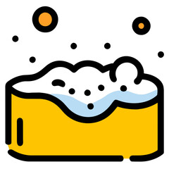Soap foam icon, Cleaning service related vector illustration on white background. AI Generated