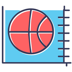 Basketball ball icon in flat style. Sport symbol vector illustration on white isolated background. Generative AI