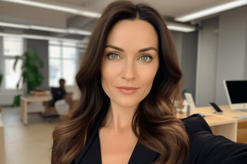 Successful woman, office worker in her workplace