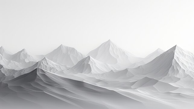  a black and white photo of a mountain range with a sky background.  generative ai