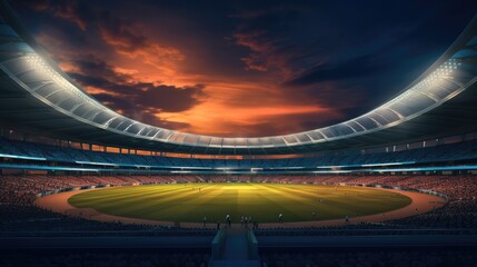Cricket, Stadium of cricket night.