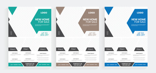 A4 size real estate business flyer design, A4 size luxury house sale vector realtor flyer, real estate owner property sale advertising print flier, handout, and poster template