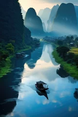 Zelfklevend Fotobehang Guilin The beautiful landscape of Guilin, China.