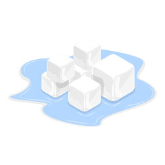 Obraz premium 3D Isometric Flat Vector Set of Ice Cubes for Cocktails, Plastic Trays. Item 2
