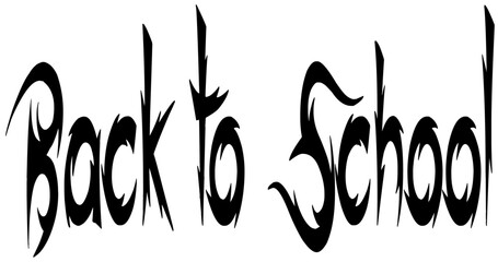 Back to school text sign illustration on white background