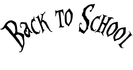 Back to school text sign illustration on white background