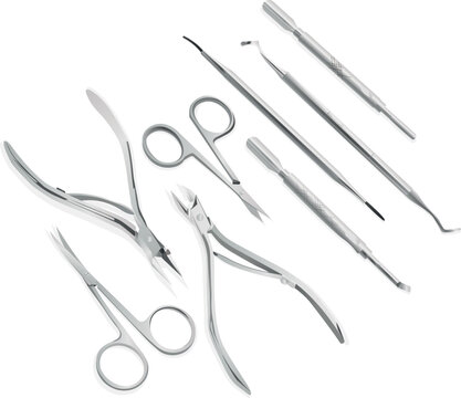 Are cosmetic tools for manicure and pedicure
