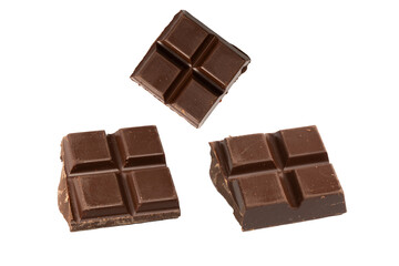 A chocolate bar isolated on white background.