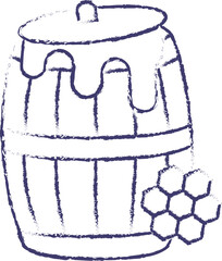 Apiary Barrel hand drawn vector illustration