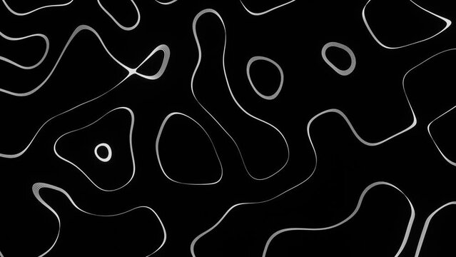 Background with random concentric rings with white lines on a black background