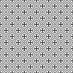 Black and white seamless abstract pattern. Background and backdrop. Grayscale ornamental design. Mosaic ornaments. Vector graphic illustration. EPS10.