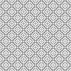 Black and white seamless abstract pattern. Background and backdrop. Grayscale ornamental design. Mosaic ornaments. Vector graphic illustration. EPS10.