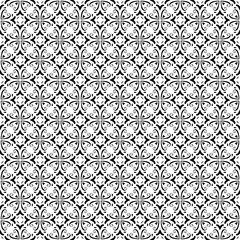 Black and white seamless abstract pattern. Background and backdrop. Grayscale ornamental design. Mosaic ornaments. Vector graphic illustration. EPS10.