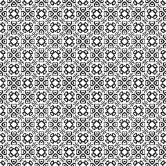 Black and white seamless abstract pattern. Background and backdrop. Grayscale ornamental design. Mosaic ornaments. Vector graphic illustration. EPS10.