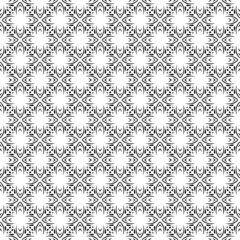 Fotobehang Black and white seamless abstract pattern. Background and backdrop. Grayscale ornamental design. Mosaic ornaments. Vector graphic illustration. EPS10. © Jozsef