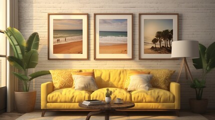 picture of a set of 3 large picture frames next to.Generative AI