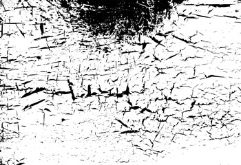 Rustic cracked vector texture with many cracks and scratches. Abstract background. Broken and damaged surface. Aged backdrop. Vector graphic illustration with transparent white. EPS10.
