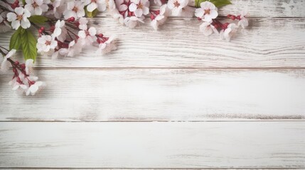 spring background fruit flowers on wooden table 