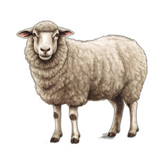 Sheep isolated on transparent or white background