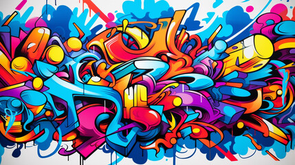 Obraz premium Graffiti wall abstract background. Idea for artistic pop art background backdrop