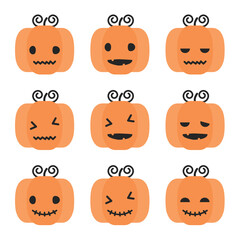 Halloween Pumpkin Ghost Icon Set
