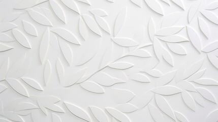 White geometric leaves 3d tiles texture Background banner  © Fred