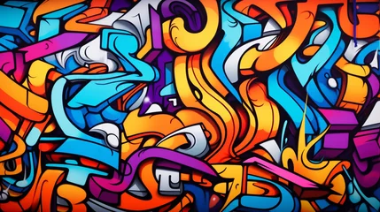 Fototapeten Graffiti wall abstract background. Idea for artistic pop art background backdrop © Sourav Mittal
