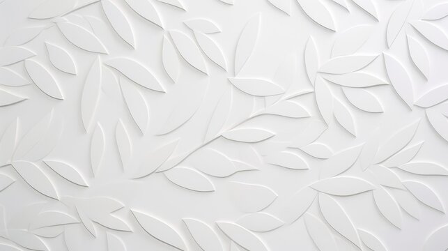 White geometric leaves 3d tiles texture Background banner 