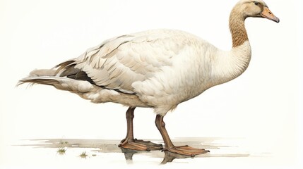 Fototapeta premium a large white bird standing on top of a puddle of water. generative ai