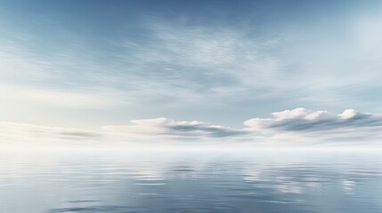 Fototapeta na wymiar a large body of water under a cloudy blue sky with clouds. generative ai
