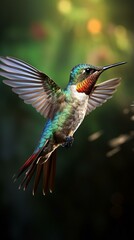Fototapeta premium a hummingbird flying in the air