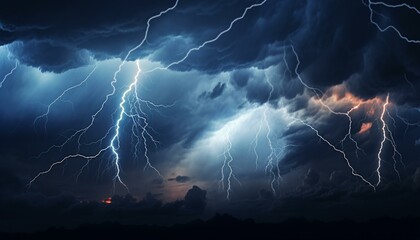 lightning striking a mountain