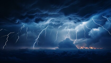 lightning bolts in the sky