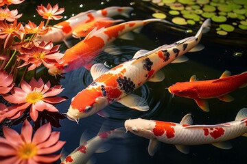a group of fish swimming in water - Powered by Adobe