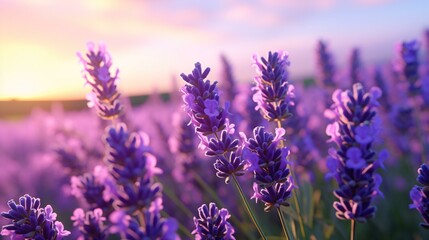 Fototapeta premium a field of purple flowers
