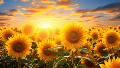 Fototapeta premium a field of sunflowers