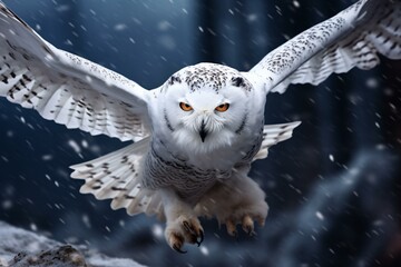 an owl flying in the air