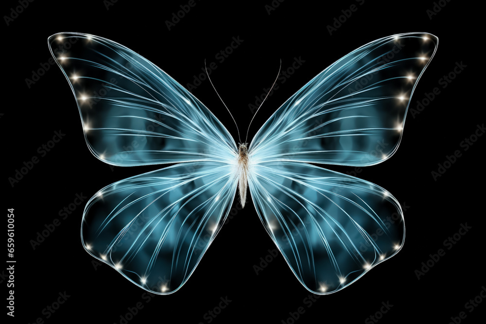 Aufkleber butterfly wing structure x-ray image background with empty space for text