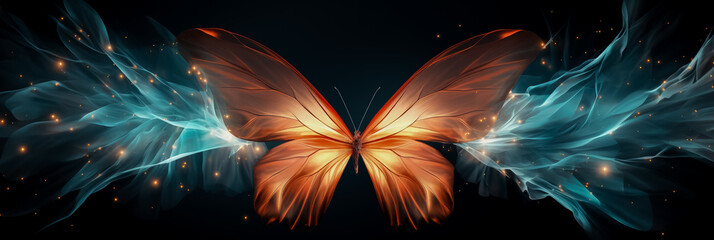 Butterfly wing structure X-ray image background with empty space for text  - obrazy, fototapety, plakaty