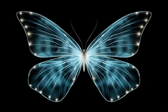 Butterfly wing structure X-ray image background with empty space for text 